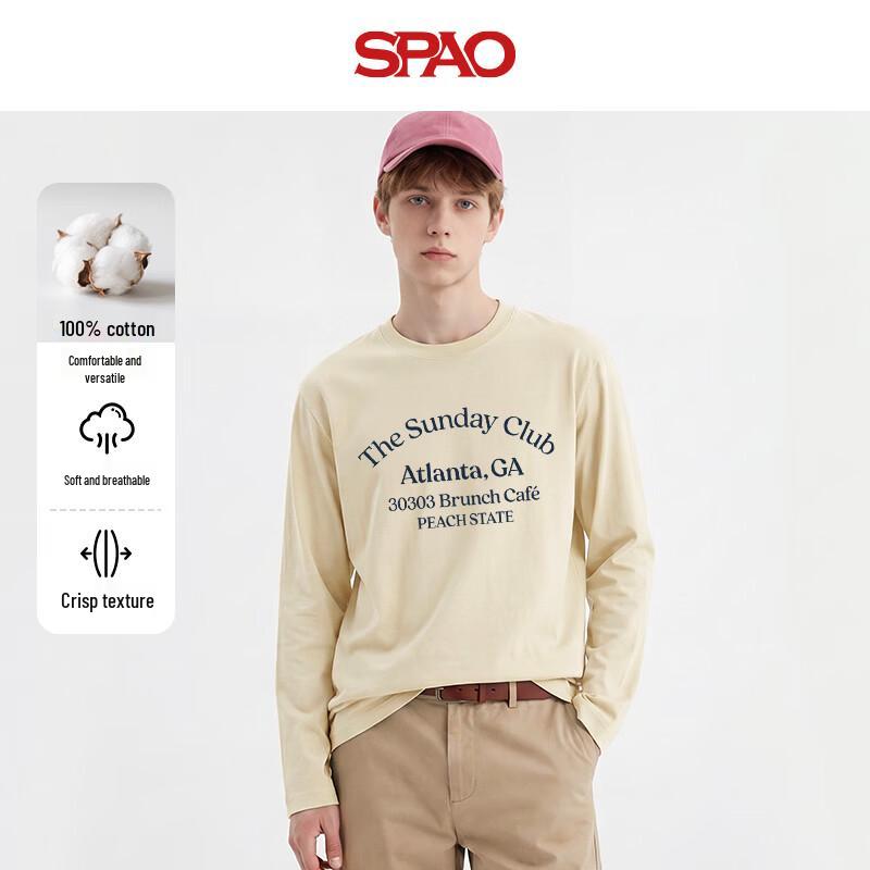 SPAO Men s Loose Fit Long Sleeve Cotton T-Shirt 2XL