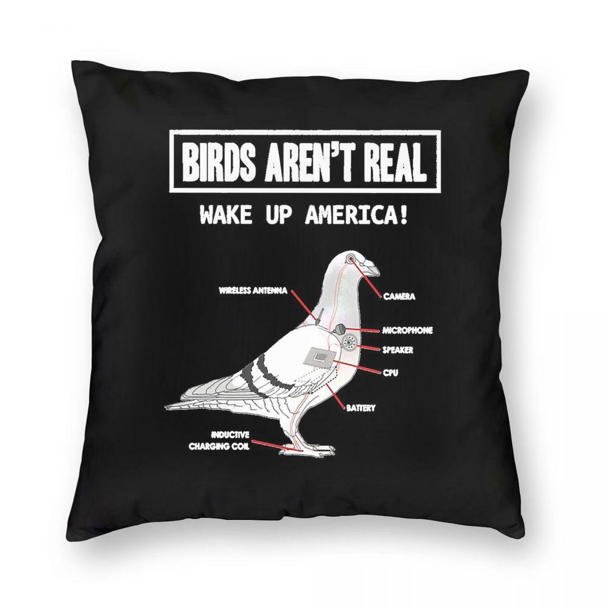 

Birds Arent Real Make Up America Square Pillowcase Polyester Linen Velvet Pattern Decorative Home Cushion Cover Wholesale 45x45 30cmx30cm