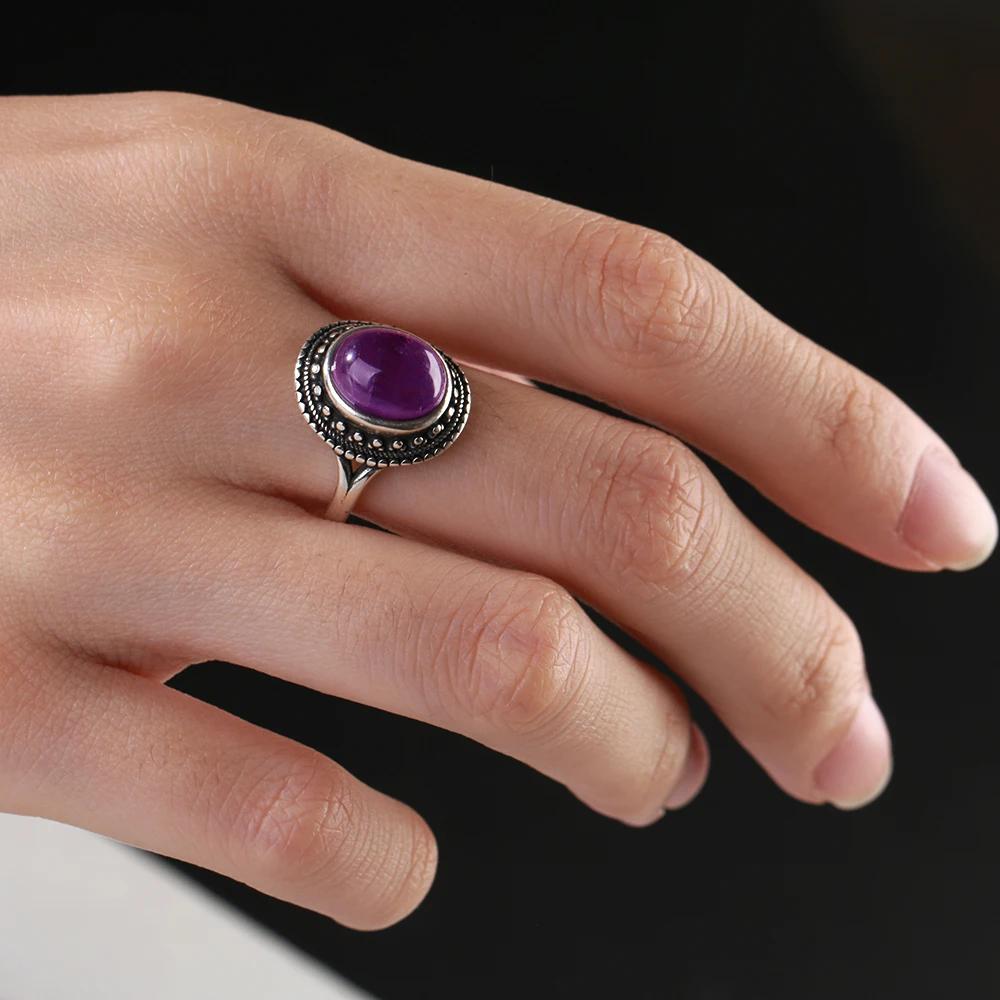 CopperRings Natural Amethyst Gemstone Rings for Women Wedding Bands Anniversary Gift Fine Jewelry