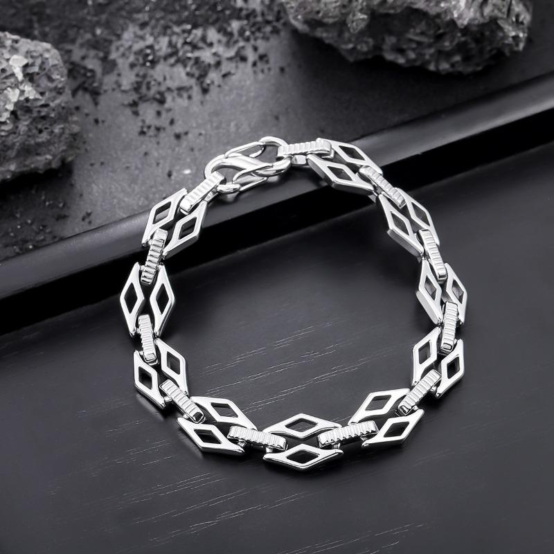 Titanium Steel Color-resistant Diamond Bracelet, Men s Hip-hop Punk Style Bracelet, Hand Accessory, Women s Accessory