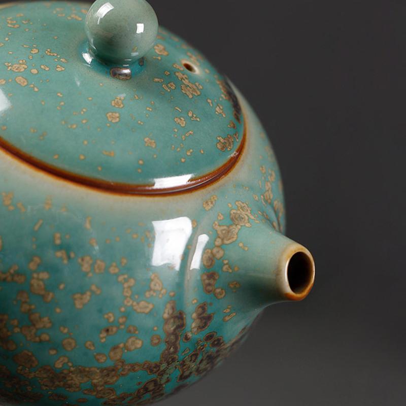 Green Ceramic Teapot Xishi Tea Pot 200ml