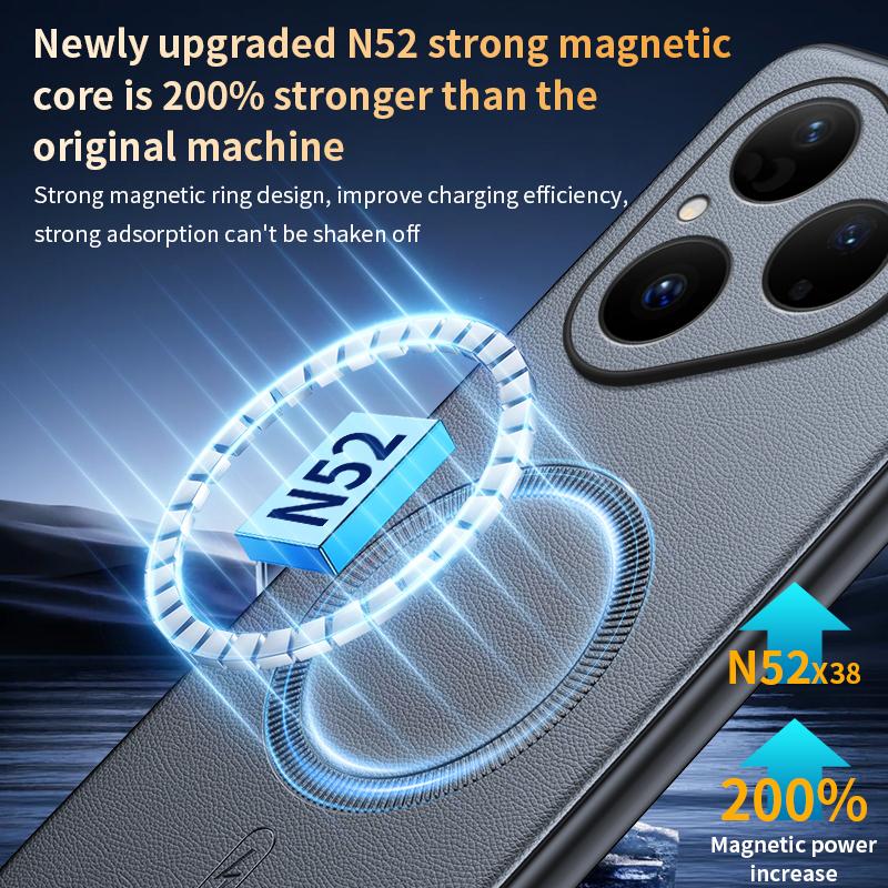 For Huawei Pura 80 Case Magnetic Leather Shield Cover For Huawei Pura 80 High Quality Anti-Fingerprint Non-Slip PC+TPU