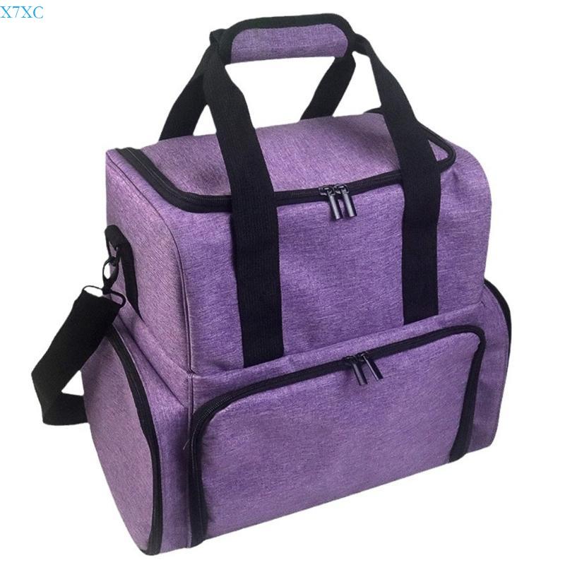 

X7XC Compact Nails Polish Carrying Case with Double Layers Organizers Nails Art Bag