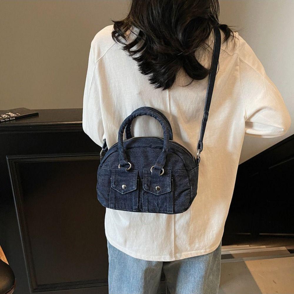 Handbag Retro Denim Bag Underarm Bag Washed Jean Bag Portable Spicy Girl Shoulder Bag  Shopping