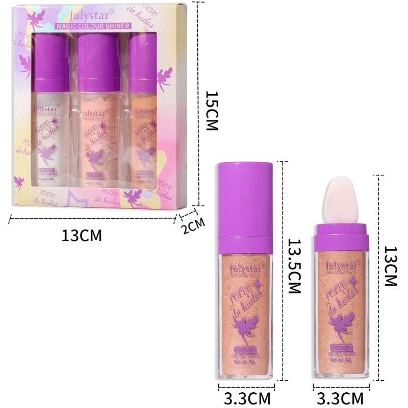 Make-up Fee Pat Puder Set Gesicht Dreidimensionales Contouring Glitzer Körperaufhellung Perlmuttfarbenes Highlight-Puder Set