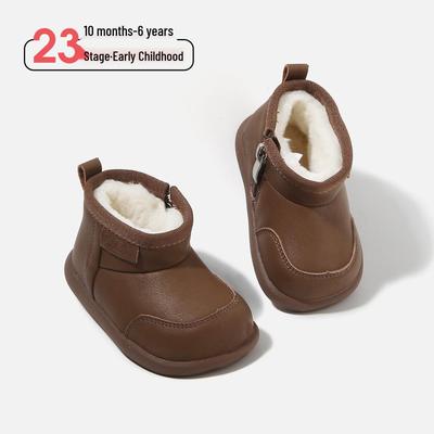 Versatile Autumn/Winter Baby Cotton Shoes - Thick, Comfortable, Fashionable Solid Color for Outdoor Wear