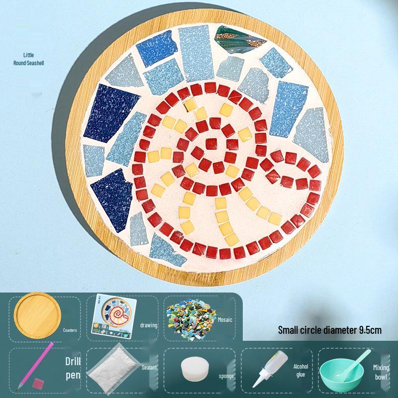 DIY Large Mosaic Coaster Kit: Creative Glass Sticker Pack for Adults & Kids