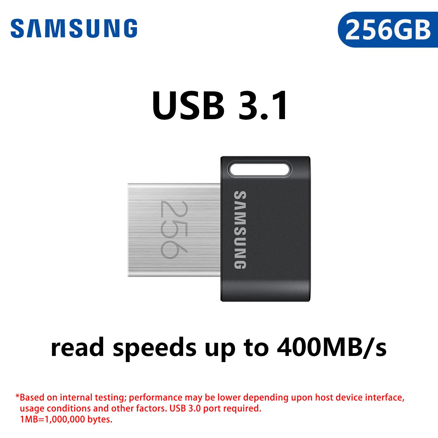 

SAMSUNG USB 3.1 Флеш-накопитель FIT Plus 256 ГБ Флешка 64 ГБ 128 ГБ 512 ГБ Металлический Мини Флеш-накопитель USB 3.2 400 МБ/с Высокоскоростной Накопитель USB-накопитель 256GB【USB3.1 400MB/s】
