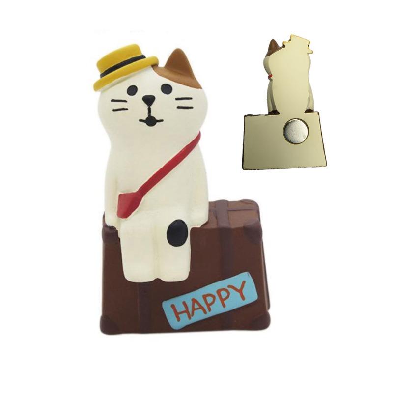 Japanese cat refrigerator sticker, grocery zakka cute bread coffee shop decoration gift miniature resin ornament