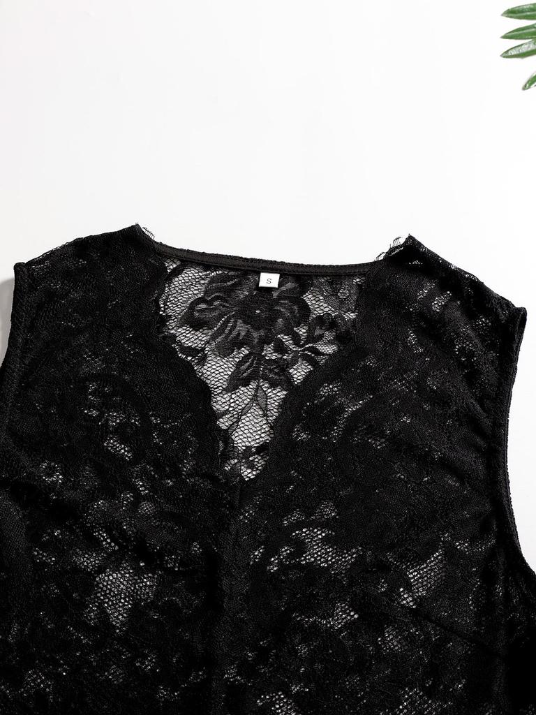 Autumn Women's Sexy Lace V-Neck Buttoned Long Sleeve Crop Top