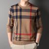 Autumn and Winter New Sweater Men's Striped Bottoming Shirt Crew Neck Slim-fitting Men's Knitted Clothes