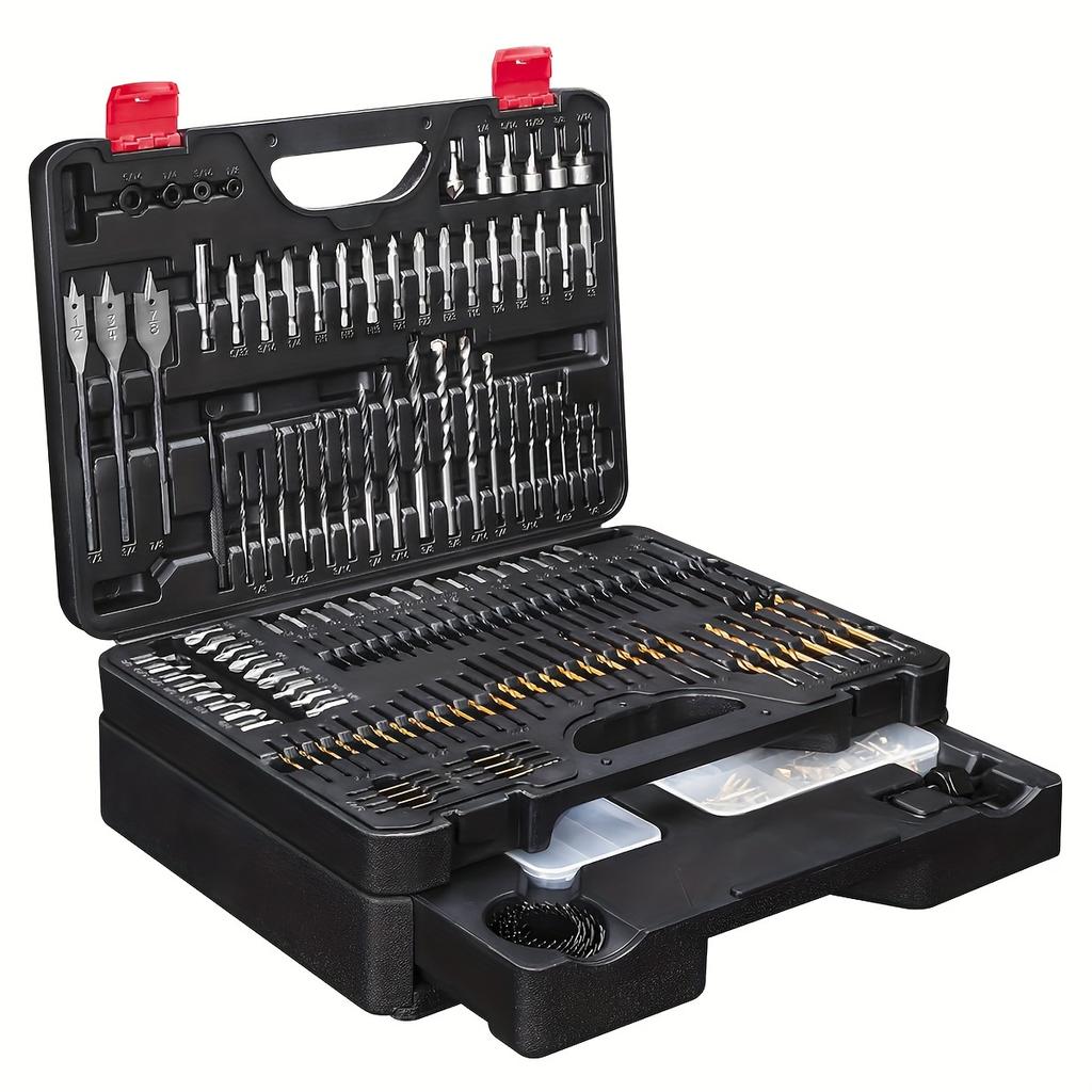 400 Pcs Drill Bit Set - Drill Bits Screwdriver Bit Set Case with Drawer,Bit Set Designed for Various Drilling&Metal Wood Masonry