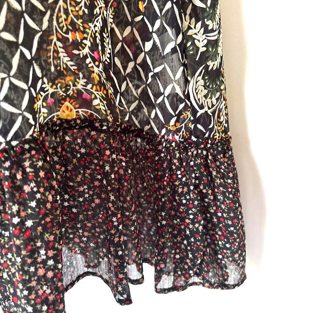 Floral Chiffon Half Sleeve Tunic Fairy Grunge Mori Girl Wish Core