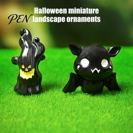 Dark Style Holiday Tabletop Accents Halloween Miniature Ornament, Skeleton Tombstone Miniature, Cute Mini Grim Reaper Atmospheric Landscaping
