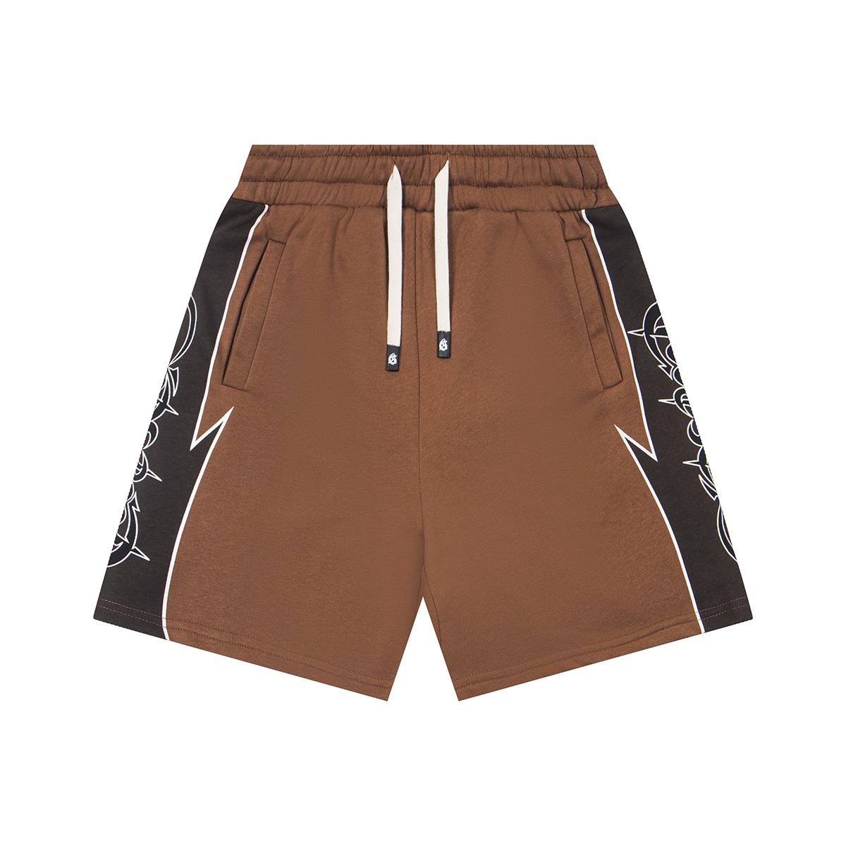

Gothic Tribal Print Color Block Sweat Shorts Unisex Streetwear Multi-Color Casual Shorts S