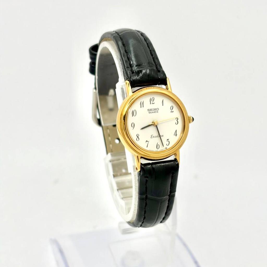 SEIKO Exceline Watch Gold 363228 New Strap [New Battery] Ladies' 7321-0070