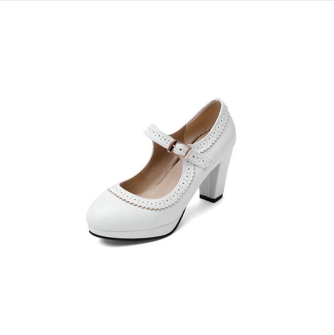 Taille 32-43 Femmes Filles Talons Hauts Femmes Tendance 2026 Talons Épais Plateforme Lolita Mary Jane Élégant Chaussures de Soirée Mariage