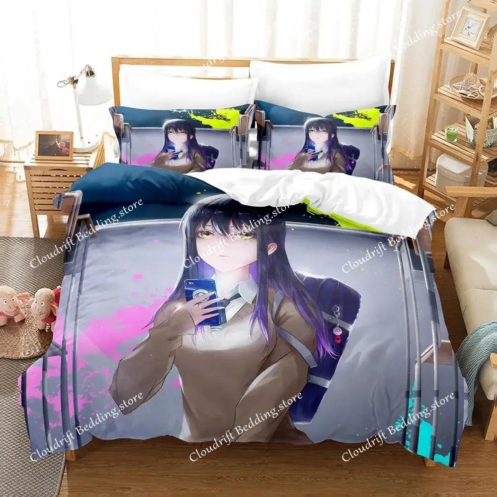 Anime Mieruko-chan The Girl Who Can See Them Bedding Set Boys Girls Twin Queen Size Duvet Cover Pillowcase Bed Kids Adult
