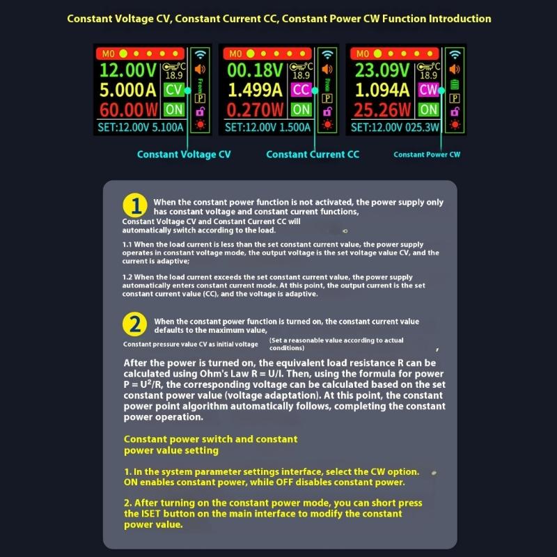 Upgrades Digital Controlled Power Supply 252W 7A Output Constant Electric Current Regulation for Charging Testing Lab