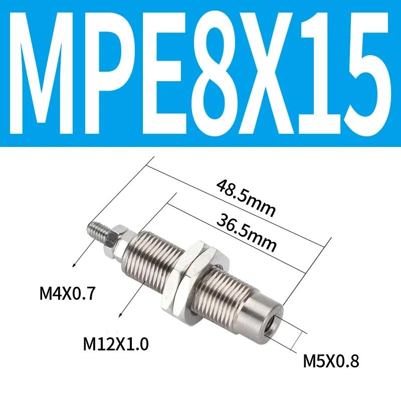 MPE Series Bore 4/6/10/15mm, Stroke 5/10/15/20mm-B Miniature Male Threaded Micro Single Action Spring Cylinder