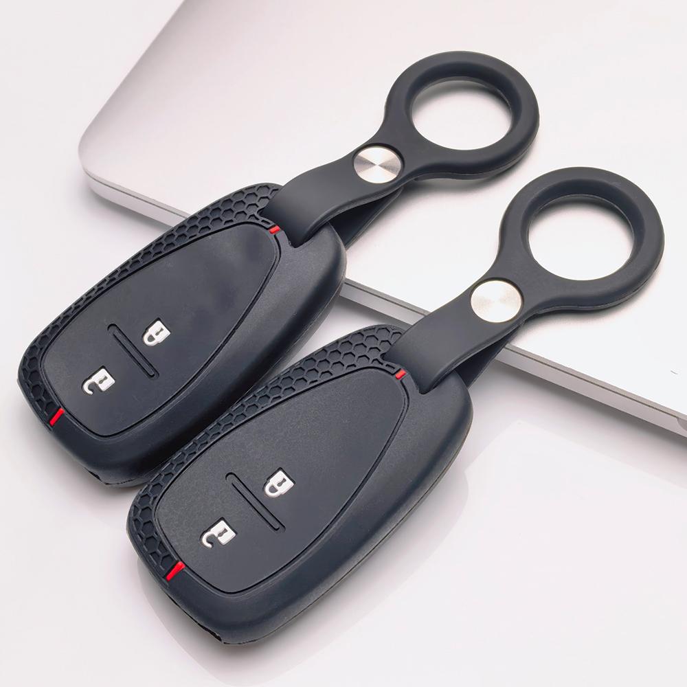 Key Fob Cover for Chevrolet Chevy Equinox Malibu XL Traverse Blazer Volt Bolt with Keychain Anti-Scratch Surface Shockproof Structure