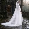 Cosplay Cloak Hooded Mesh for Adults 2 Layer Sheer Tulle Cape Gothic Witch Queen Costume Halloween Renaissance Accessories Lightweight Cape