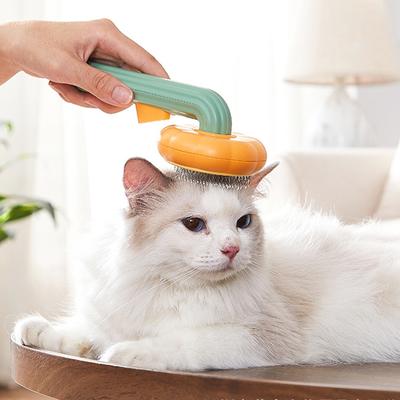 Peine cepillo para gatos, cepillo de pelo de calabaza para mascotas, peine para el cuidado de perros y gatos, elimina las capas inferiores sueltas y el pelo enredado, suministros para mascotas