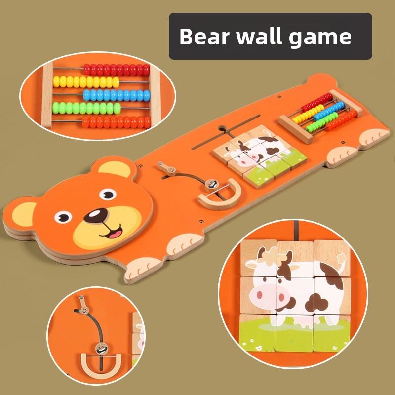 Wooden Educational Wall Toy For Kids With Puzzle Blocks For Preschool Classroom Decor