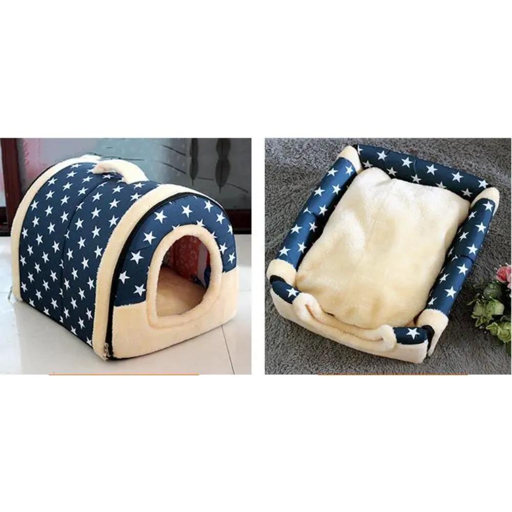 Large Pet Dog Bed Cat House Cave Comfortable Print Stars Kennel Mat For Pet Puppy Winter Summer Foldable Cat Bed Pet Supply