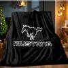 Coperta di Flanella Mustang, Da usare come Regalo di Compleanno/Festività, Morbida Coperta per Divano/Letto/Campeggio/Ufficio/Turismo, Tutte le Stagioni