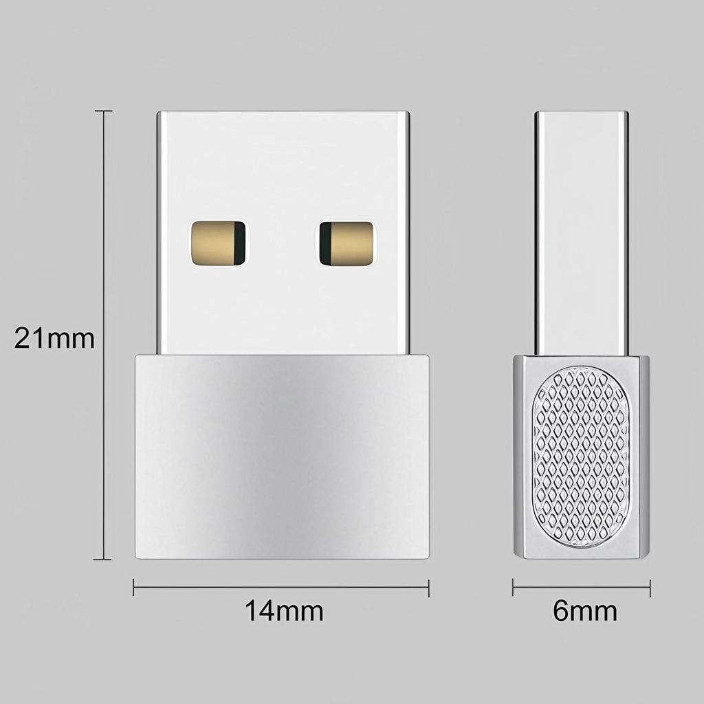 USB Type C Adapter 6A USB 2.0 Type A Male To Type C Female Converter for Charging and Data Transfer