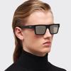 Mirror Sunglasses SPR19W 1AB 2B0 Square Black Horn-rimmed