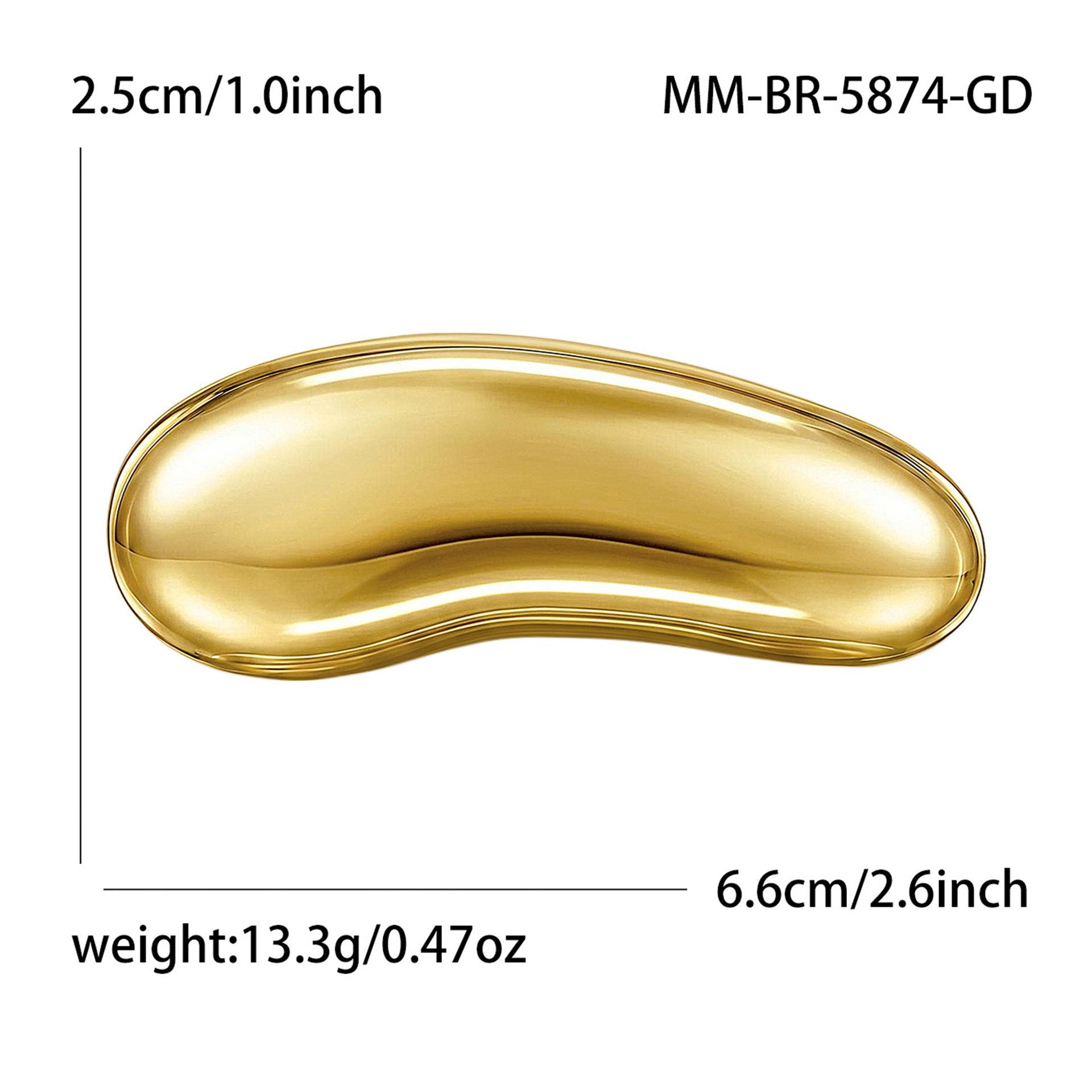 Simple Stylish Womens Plated Stainless-steel Oval Broochnon-fading Perfect Shirt Collar Pin All-matching Accessory Gold Plated