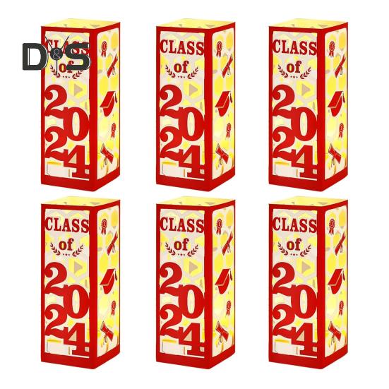 6 ks osvětlených maturitních dekorací, lucerny pro ročník 2025, maturitní dekorace s LED světlem pro maturitní večírek na vysoké škole a střední škole