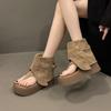 Small Toe Sandals Hollow Breathable Small Short Boots Women's 2025 Summer New Heightening 6cm Thick-soled Trousers Cool Boots