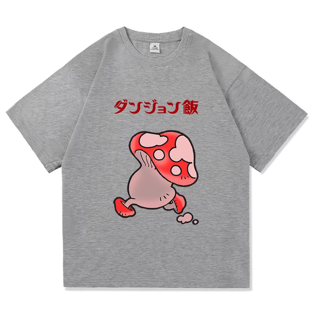 Vintage Lavé Délicieux dans le Donjon Donjon Meshi Laios Touden Falin Anime Imprimé T-shirt en Coton Hommes Femmes Tee Été Décontracté Mode Vêtements Hauts