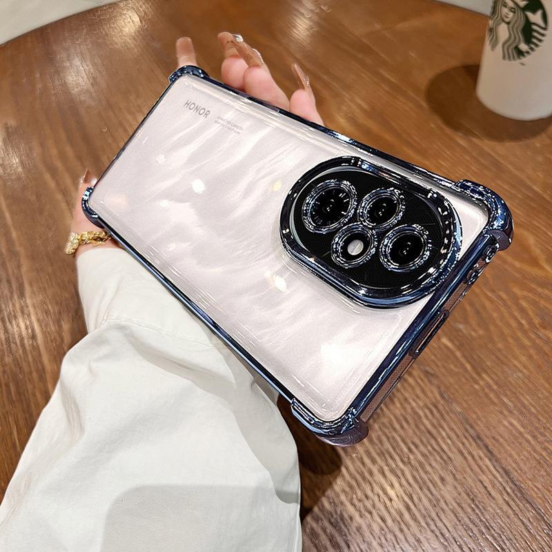 Applicable To vivoX300 Mobile Phone Case, Transparent Electroplated Silicone Y500 Four-corner Airbag Anti-drop Cover 35Y78S19 All-inclusive