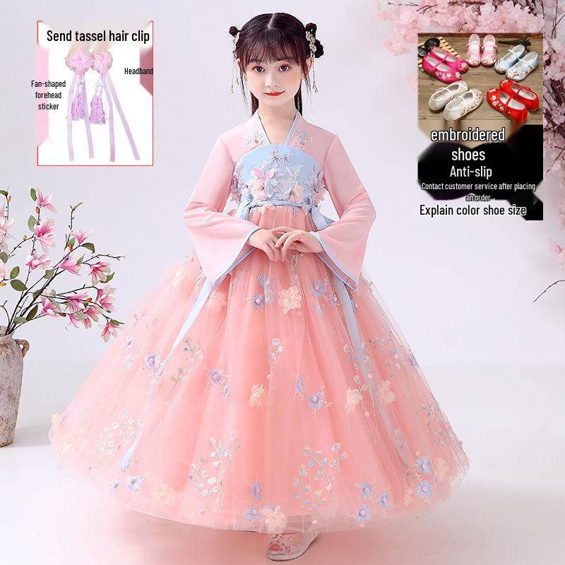 Vestito Principessa Hanfu Bambina Y - Gonna Stile Antico Primavera/Autunno 2024