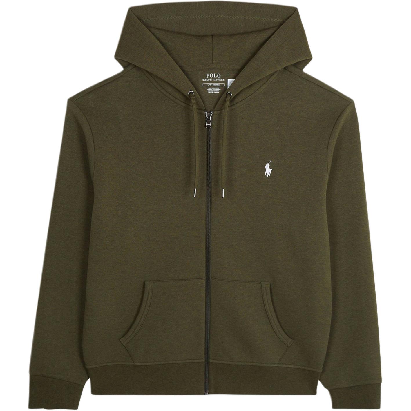

Polo Ralph Lauren Logo Embroidered Hooded Zip-Up Long Sleeve Sweatshirt Men sweatshirt Green 710881517-051 S