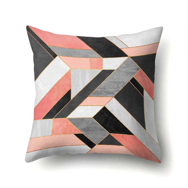 Polyester Pillow Case Decorative Geometric Home Printed Pillow Case Waist Cushion Cover Car Cushion Head Cushion Cover