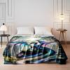 Majestic Colorful Dragon in Enchanted Forest Flannel blanket for bedroom, living room, sofa, and nap sofas