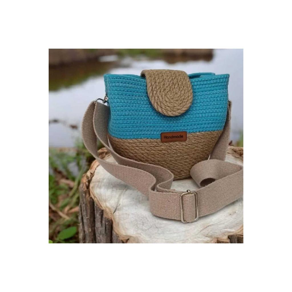 Straw Women's Bag Shoulder Bag Clamshell Jute Bag Midi Size Special Design Bag