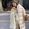New Winter White Duck Down Jacket Women's Versatile Fashion Long Knee Hooded Loose Thickened Coat