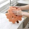 Leaves Hand Towel Absorbent Cleaning Rag Cute Hanging Towel  for Bathroom Restaurant Kitchen
