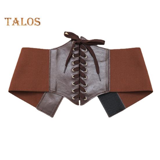 

Женский эластичный корсет, регулируемый широкий пояс на шнуровке, искусственная кожа, утягивающий пояс, платье, рубашка, украшение кофейный