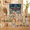 Flat Acrylic Bunny Advent Calendar with Cute Pendant Charm Ornaments for Christmas Countdown