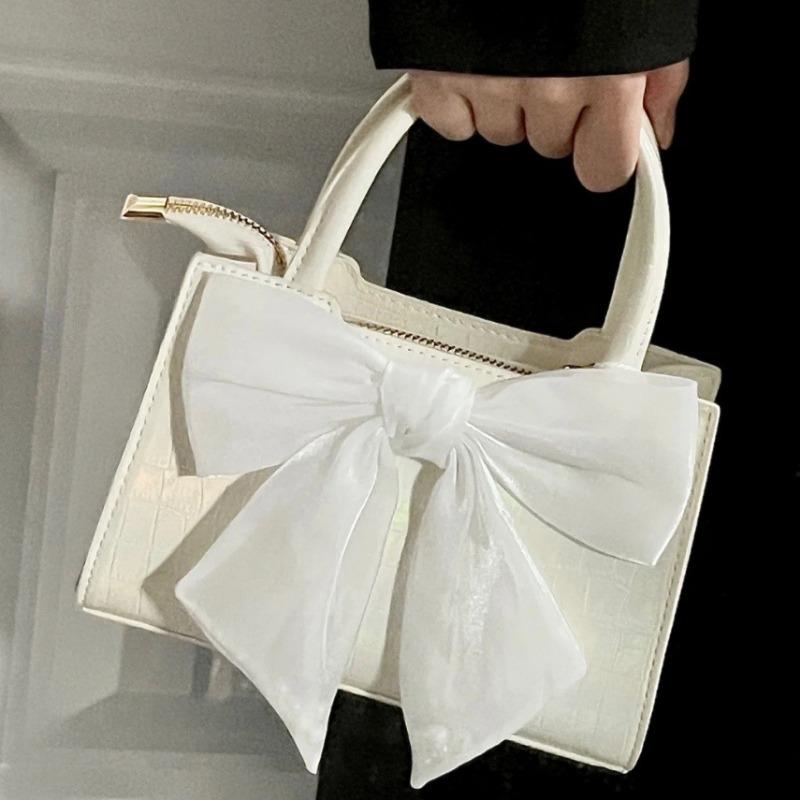 Fashion Women's Purse Handbags Bowknot Female Underarm Bags Sweet Girl's Small Square Shoulder Messenger Bag