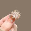 Women Brooch High-Gloss Rhinestone Inlay Sparkling Chrysanthemum Design Lapel Pin Non-Slip Buckle Scarf Badge Clothing Bags Accessories