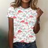 3D Printed Funny Flamingo T-Shirt For Women Animal Pattern Tees Summer Casual Short Sleeves Round Neck Tops Oversized T Shirts