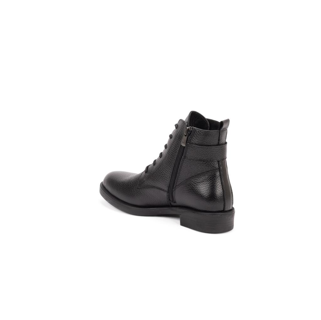 Damen-Mittelstiefel aus echtem Leder mit Gummisohle